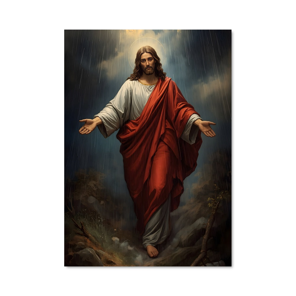 Poster Jésus sous la Pluie