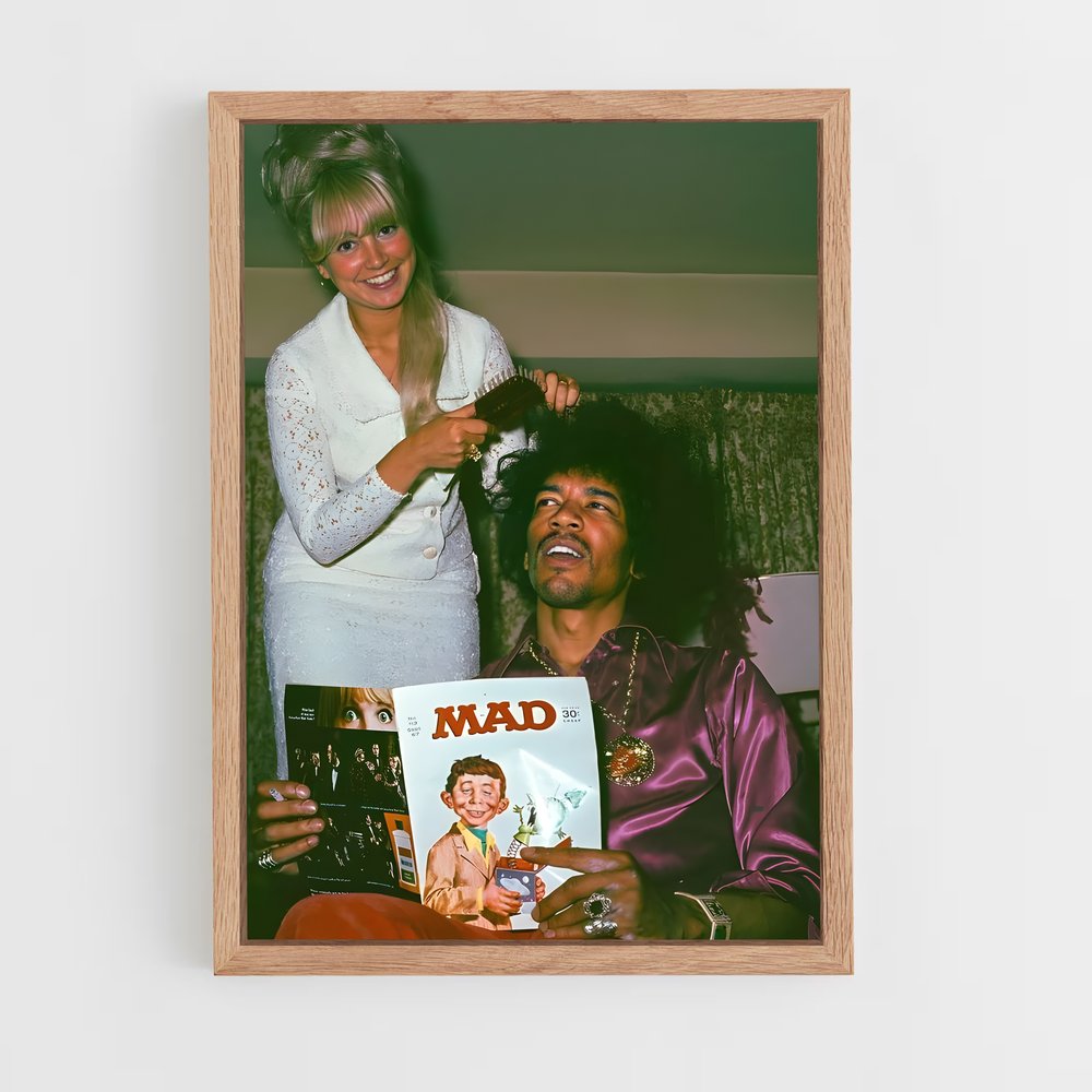 ap-jimi hendrix experience-4 cadre Bois clair