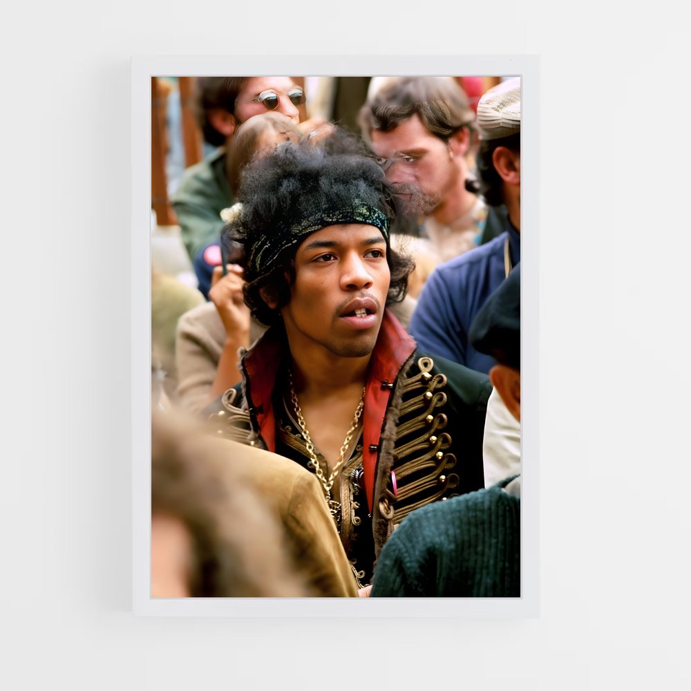 ap-jimi hendrix experience-6 cadre Blanc