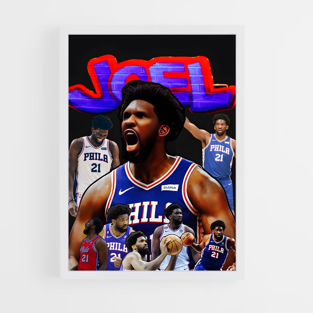 ap-joel embiid-9 cadre Blanc