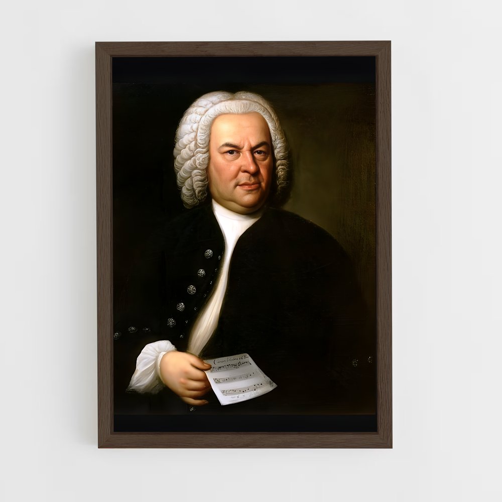 ap-johann sebastian bach-5 cadre Bois foncé