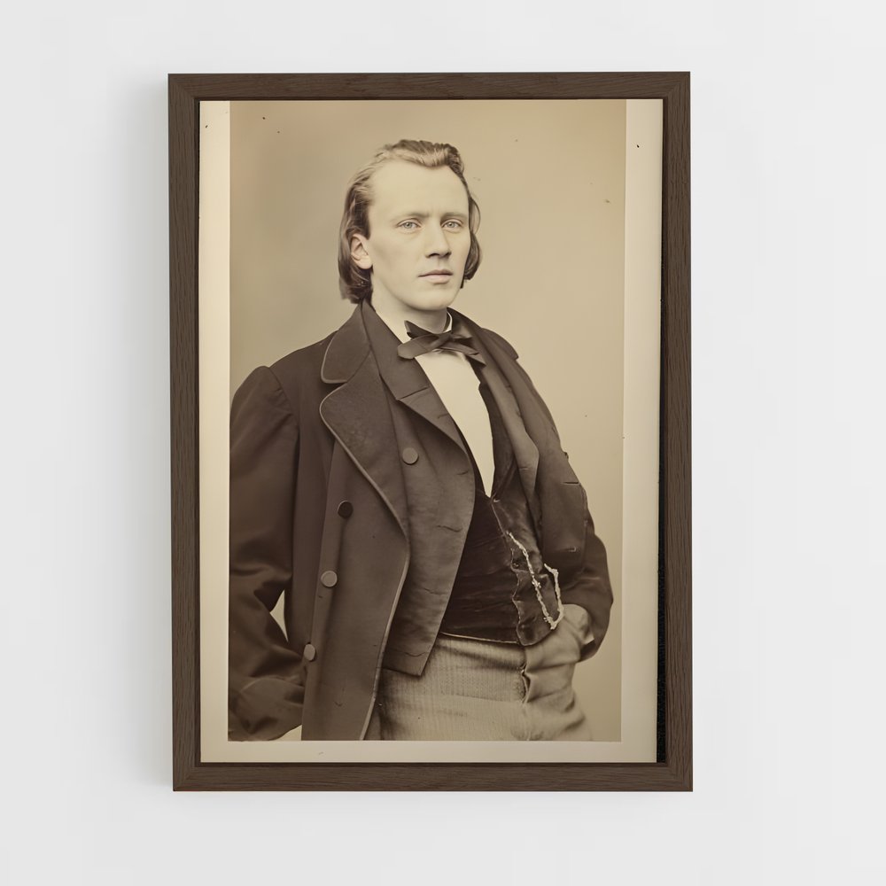 ap-johannes brahms-3 cadre Bois foncé