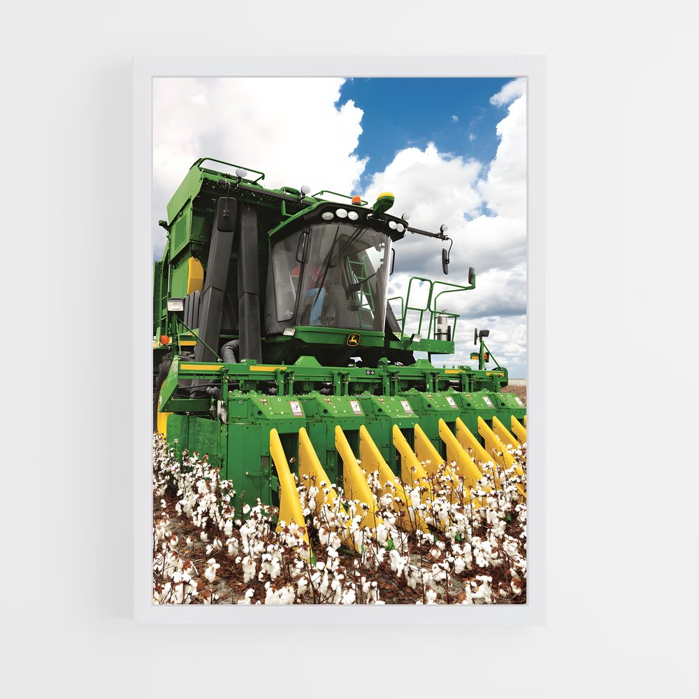 ap-john deere cotton picker-1 cadre Blanc