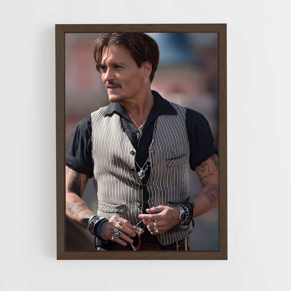 ap-johnny depp-7 cadre Bois foncé