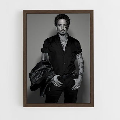 ap-johnny depp-8 cadre Bois foncé