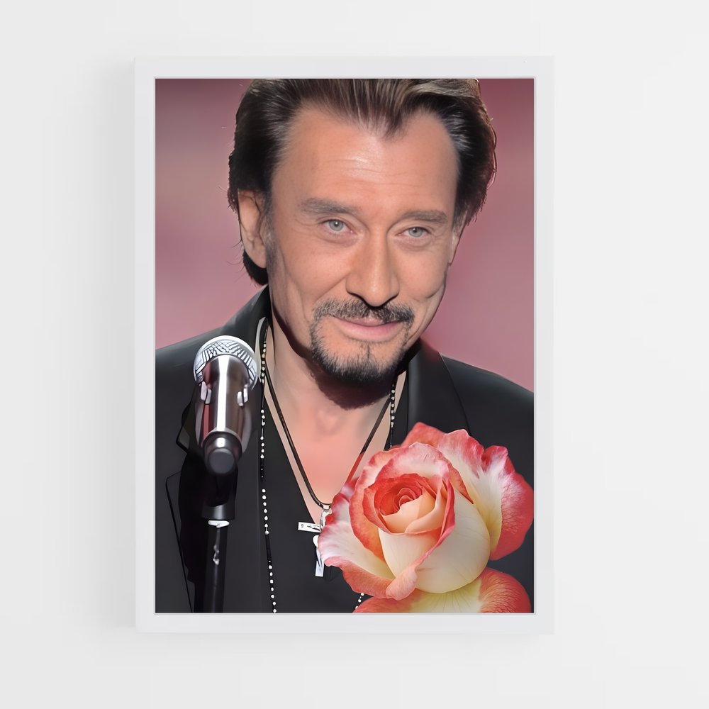 ap-johnny hallyday-11 cadre Blanc