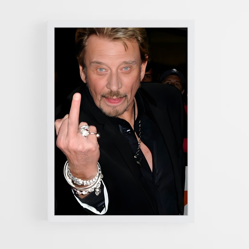 ap-johnny hallyday-3 cadre Blanc