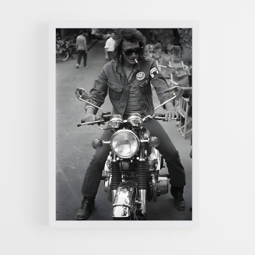 ap-johnny hallyday-8 cadre Blanc