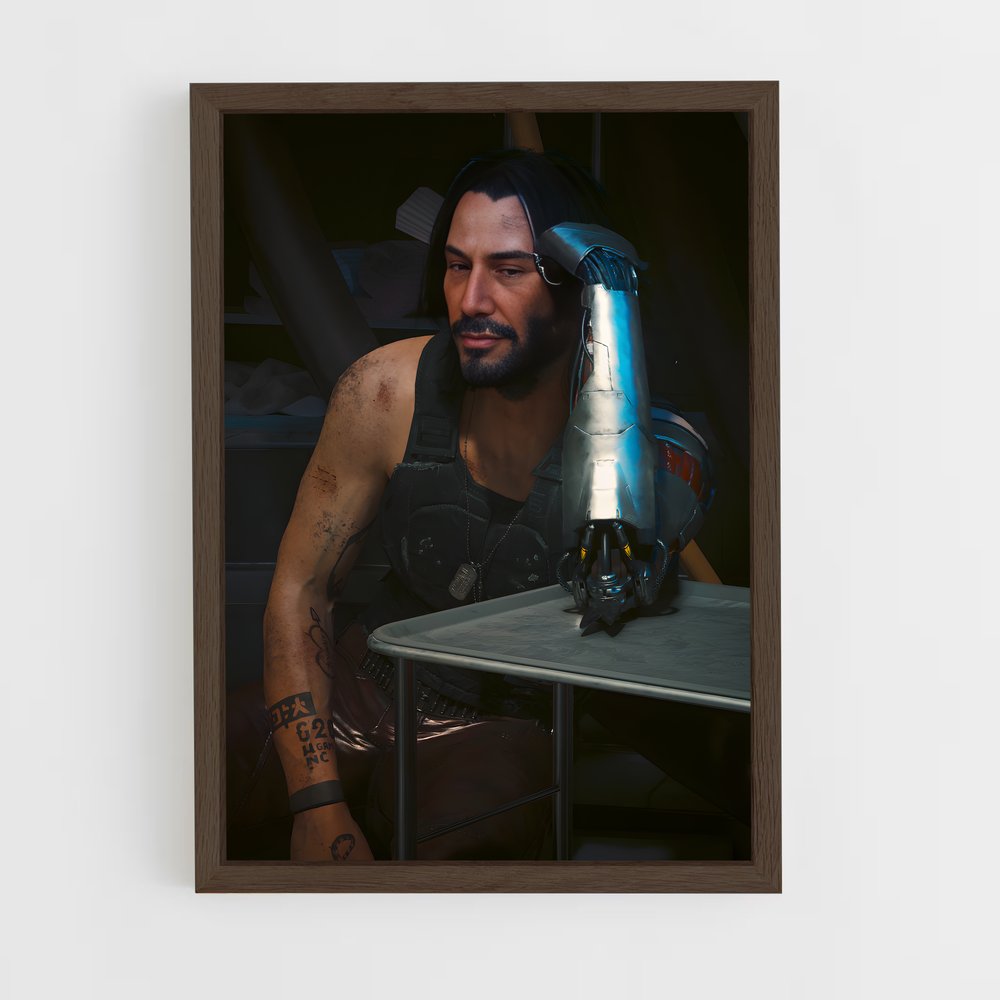 ap-johnny silverhand-2 cadre Bois foncé