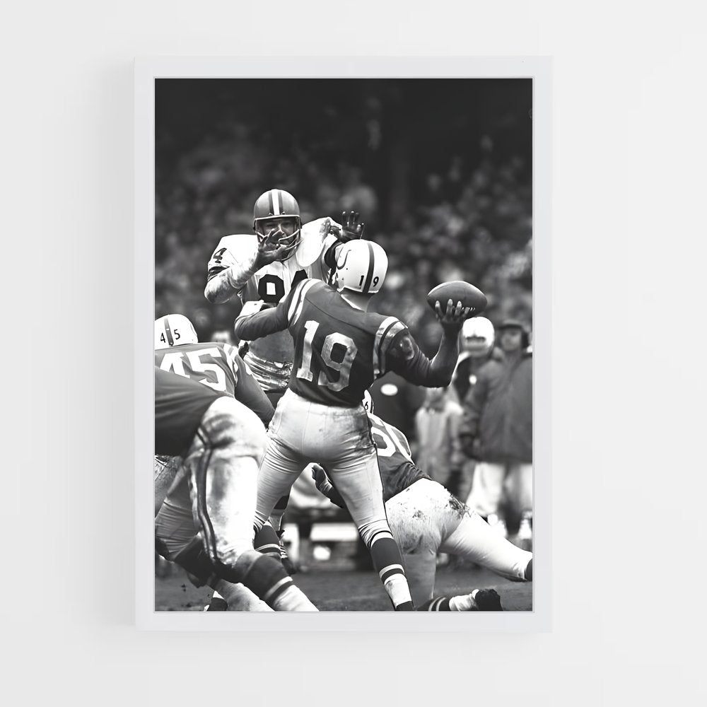 ap-johnny unitas-8 cadre Blanc