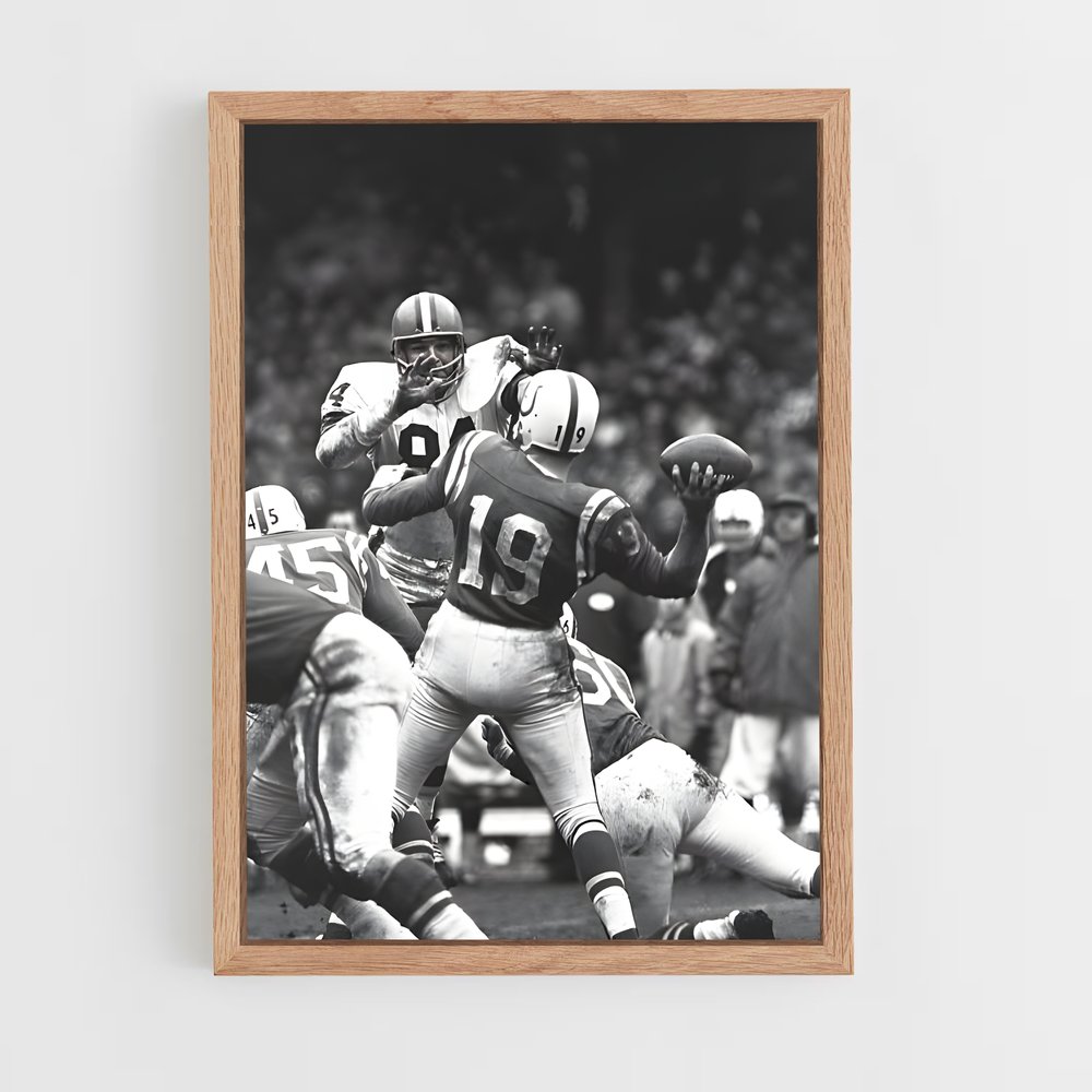 ap-johnny unitas-8 cadre Bois clair