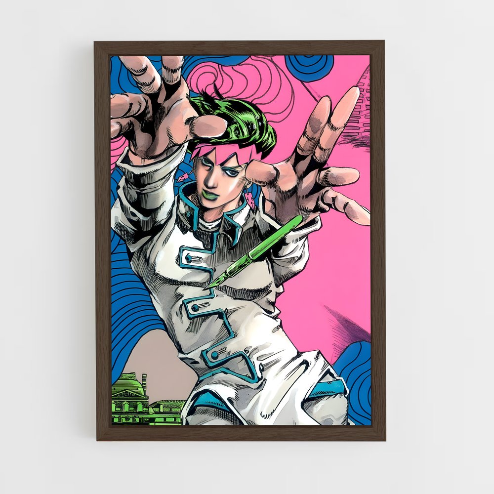 ap-jojos bizarre adventure-2 cadre Bois foncé