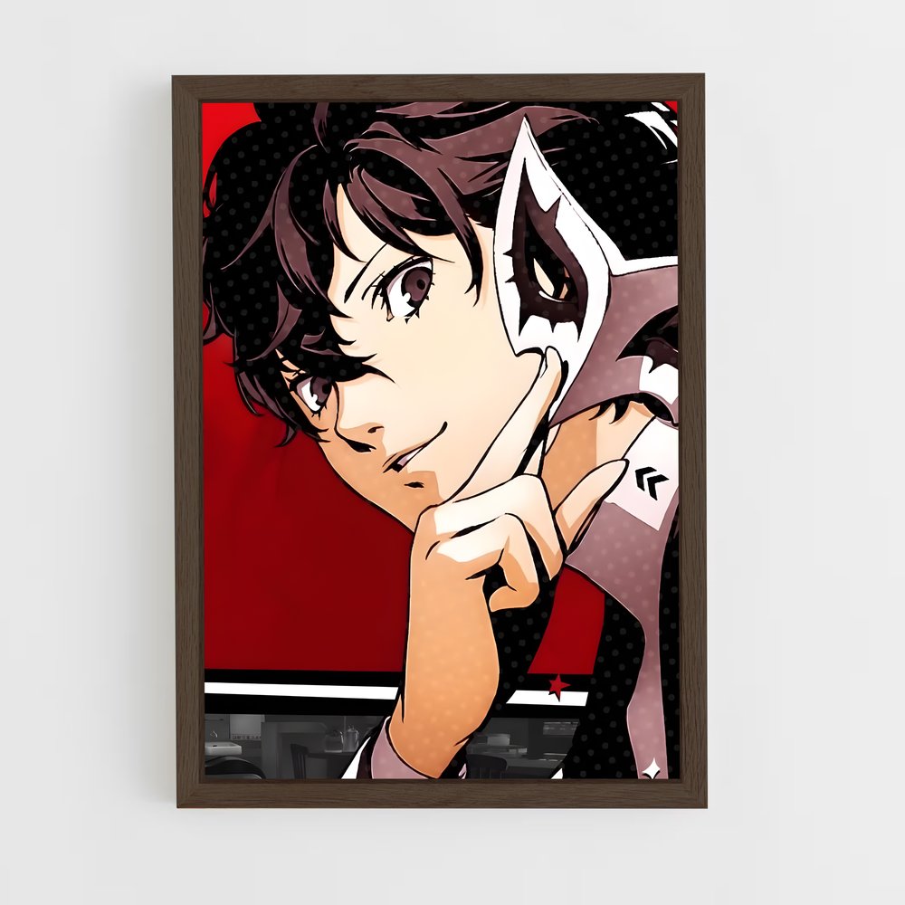 ap-joker persona 5-1 cadre Bois foncé