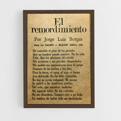 ap-jorge luis borges-3 cadre Bois foncé
