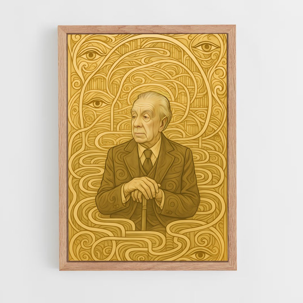 ap-jorge luis borges-5 cadre Bois clair