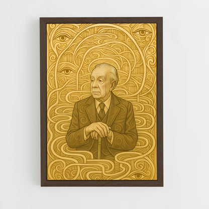 ap-jorge luis borges-5 cadre Bois foncé