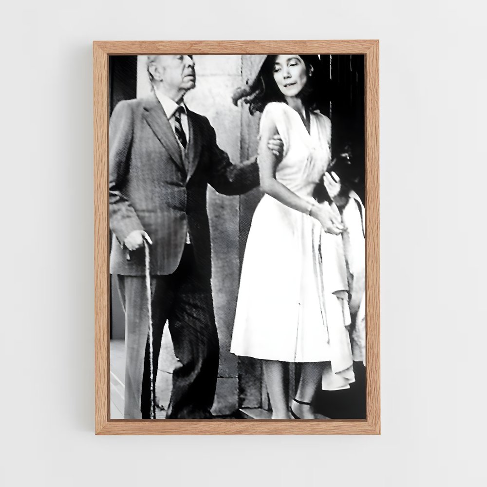 ap-jorge luis borges-7 cadre Bois clair