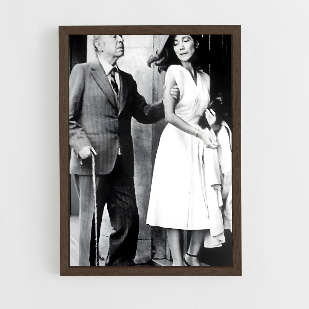 ap-jorge luis borges-7 cadre Bois foncé
