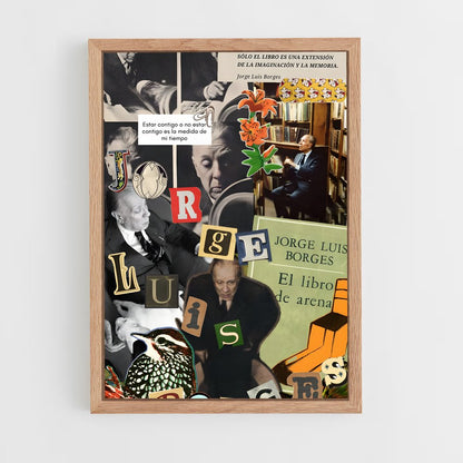 ap-jorge luis borges-9 cadre Bois clair