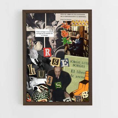 ap-jorge luis borges-9 cadre Bois foncé