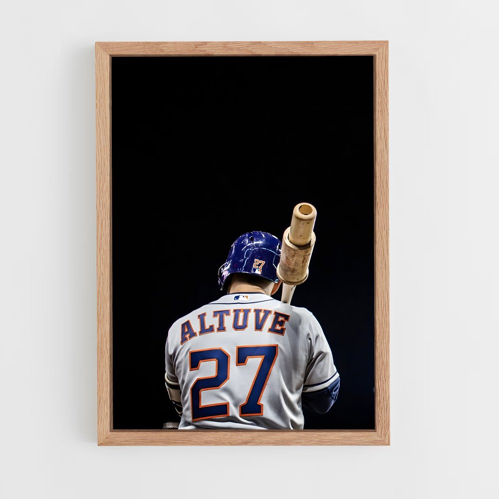ap-jose altuve-9 cadre Bois clair