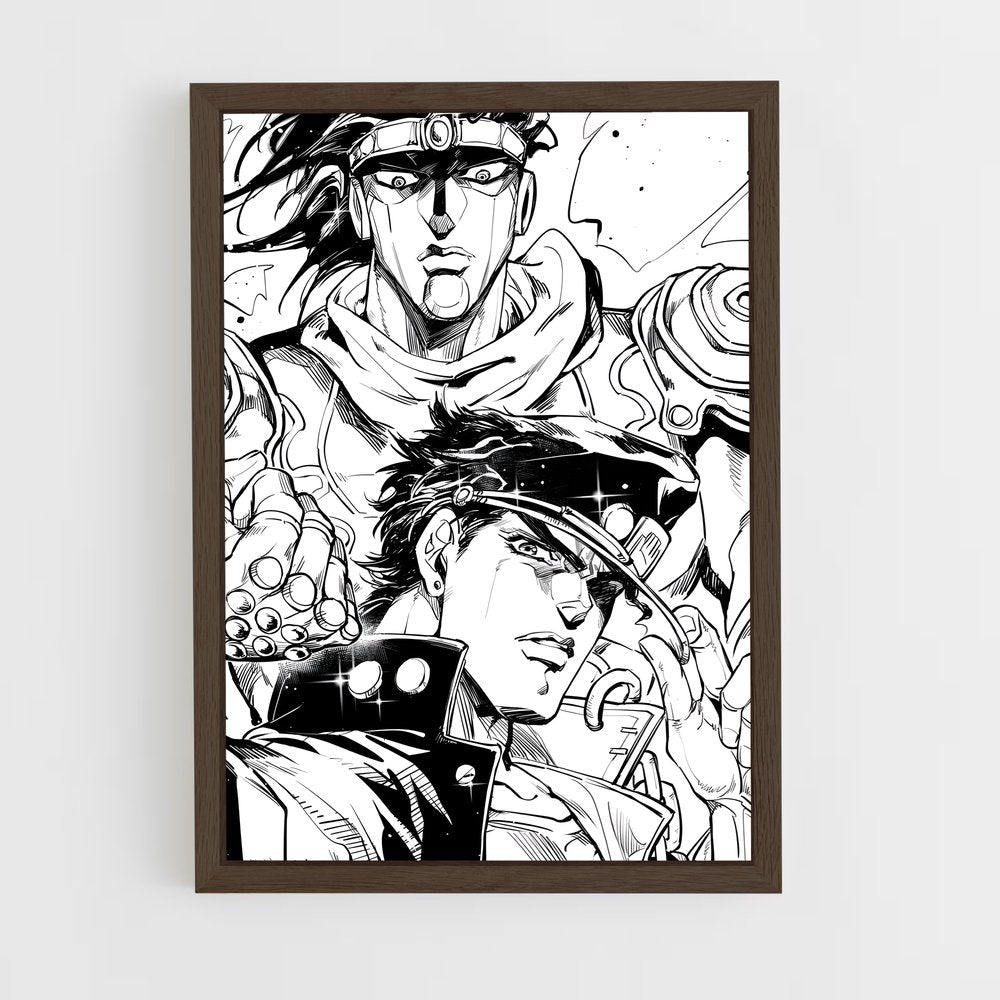 ap-jotaro kujo-7 cadre Bois foncé