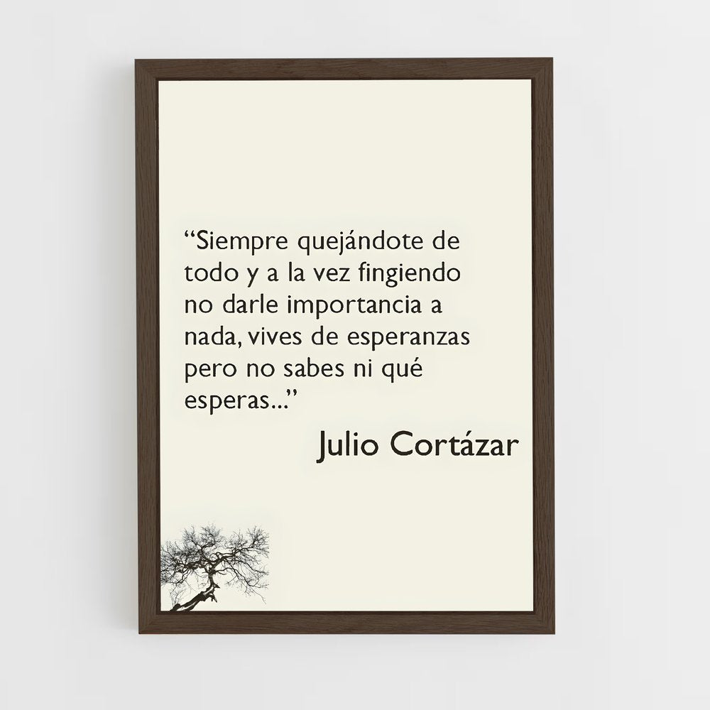 ap-julio cortazar-4 cadre Bois foncé