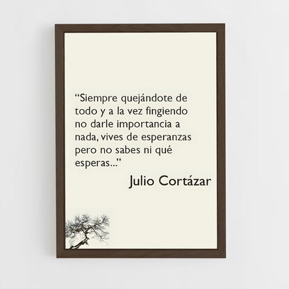 ap-julio cortazar-4 cadre Bois foncé