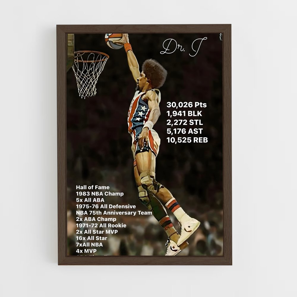 ap-julius erving-7 cadre Bois foncé
