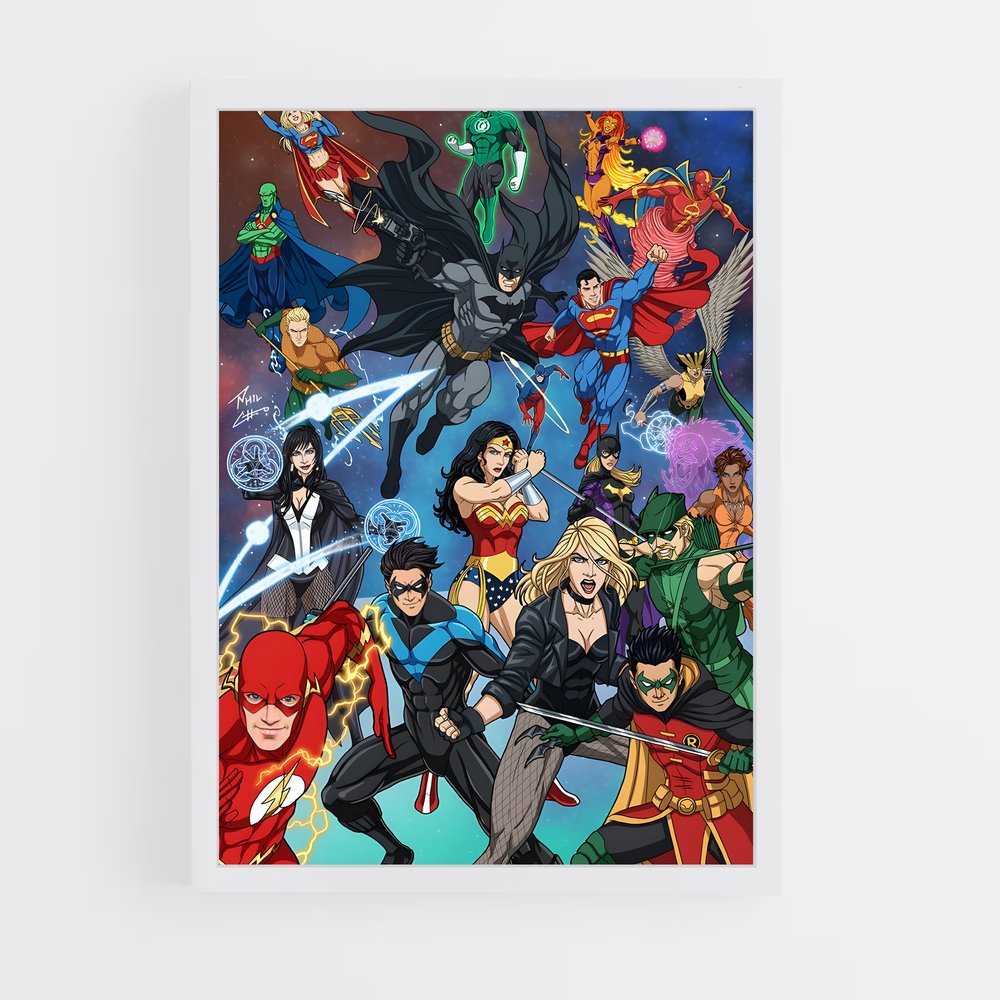 ap-justice league-12 cadre Blanc