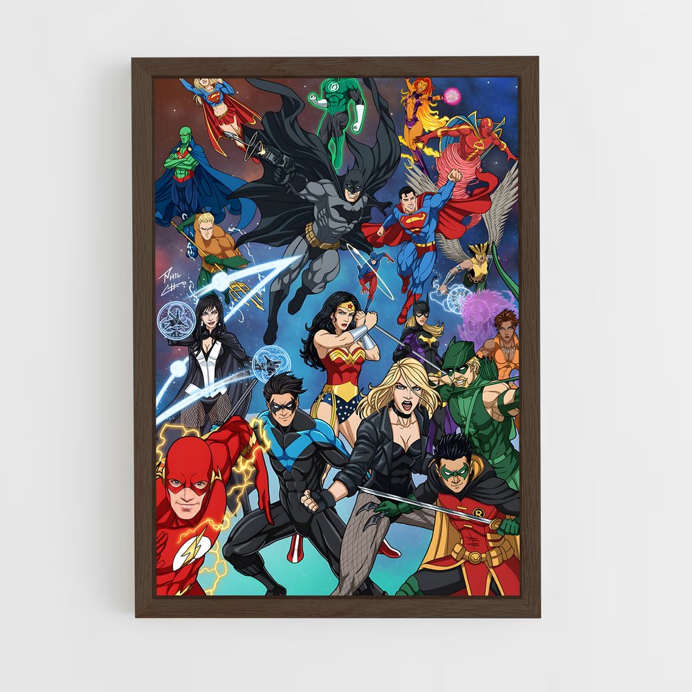 ap-justice league-12 cadre Bois foncé