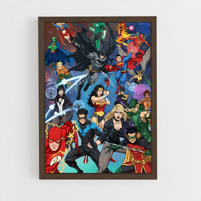ap-justice league-12 cadre Bois foncé