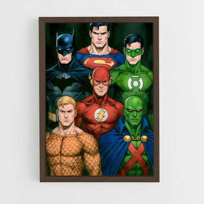 ap-justice league-15 cadre Bois foncé
