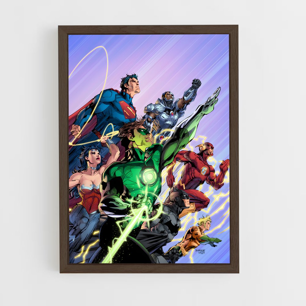 ap-justice league-2 cadre Bois foncé