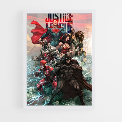 ap-justice league-5 cadre Blanc