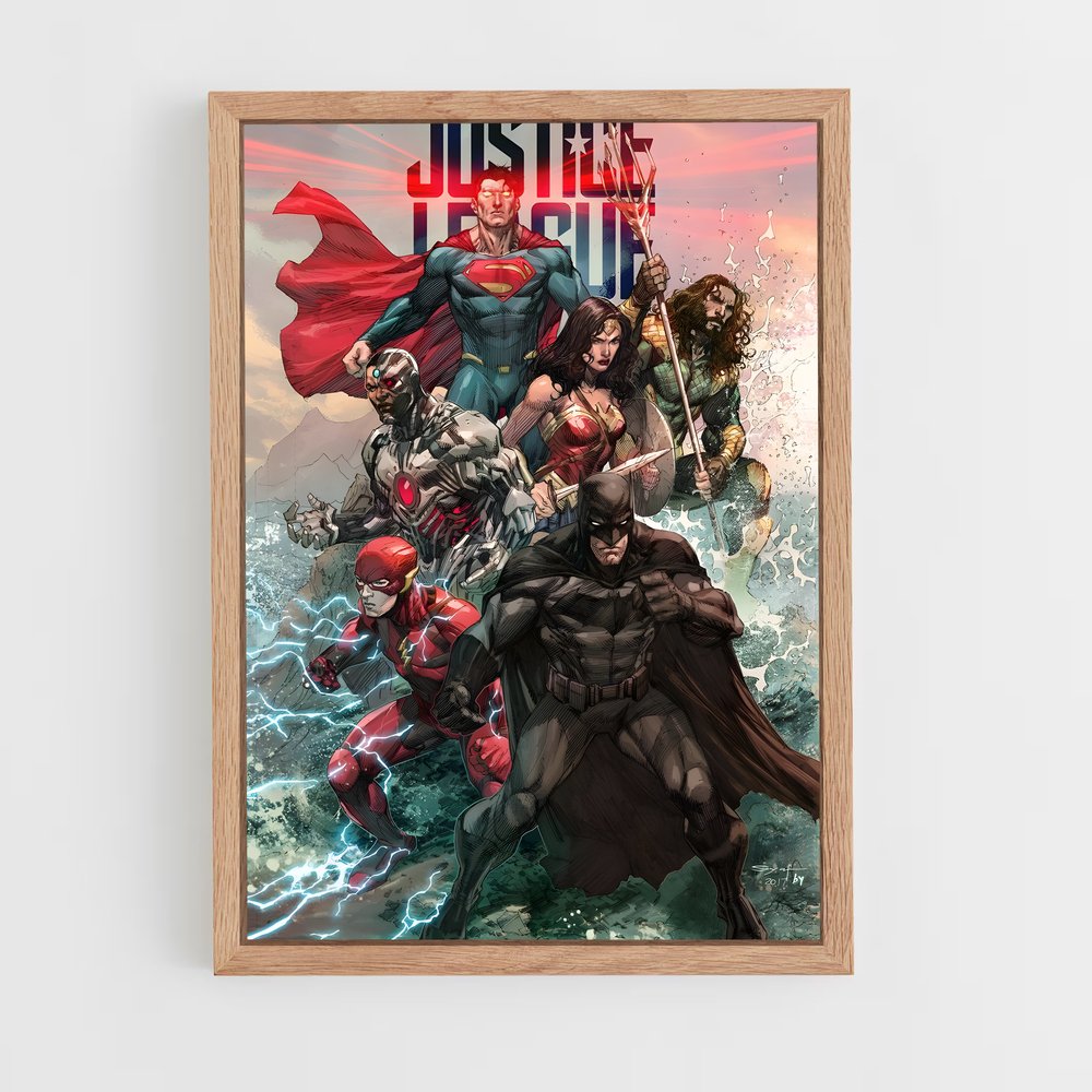 ap-justice league-5 cadre Bois clair