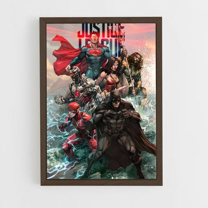 ap-justice league-5 cadre Bois foncé