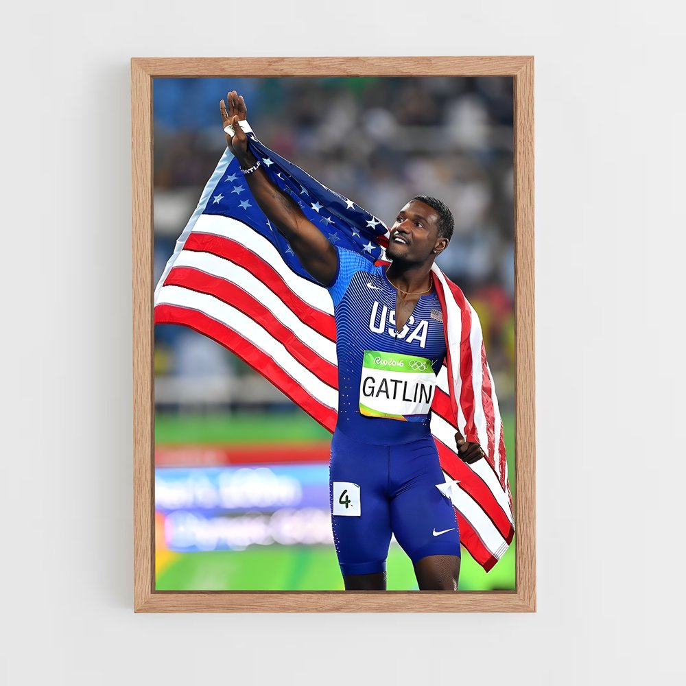 ap-justin gatlin-1 cadre Bois clair