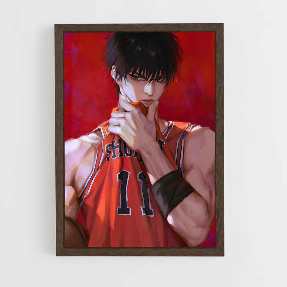 ap-kaede rukawa-3 cadre Bois foncé