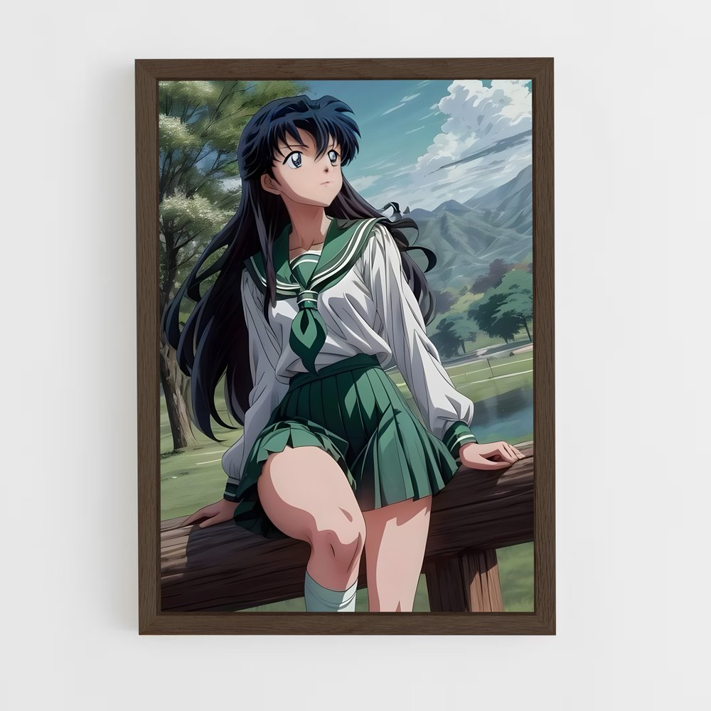 ap-kagome higurashi-7 cadre Bois foncé