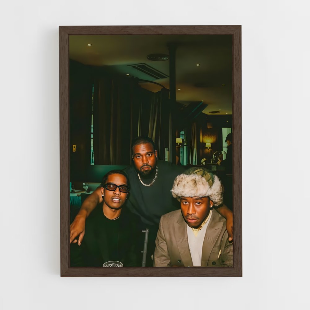 ap-kanye west-3 cadre Bois foncé
