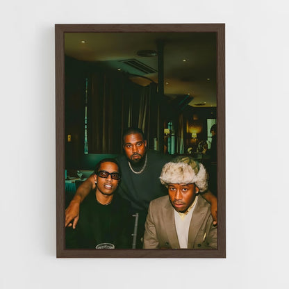 ap-kanye west-3 cadre Bois foncé