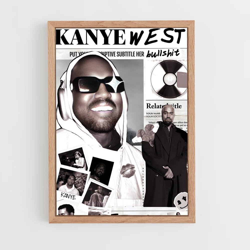 ap-kanye west-4 cadre Bois clair