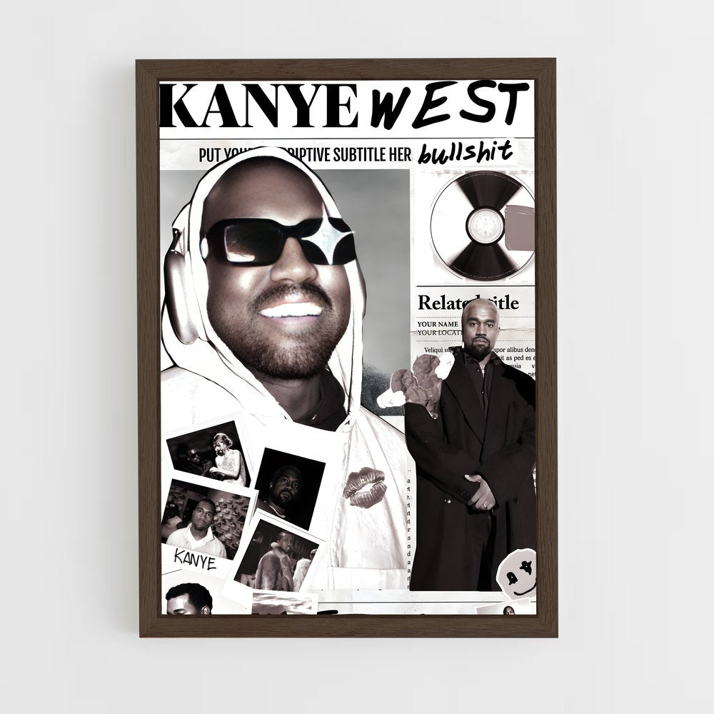 ap-kanye west-4 cadre Bois foncé