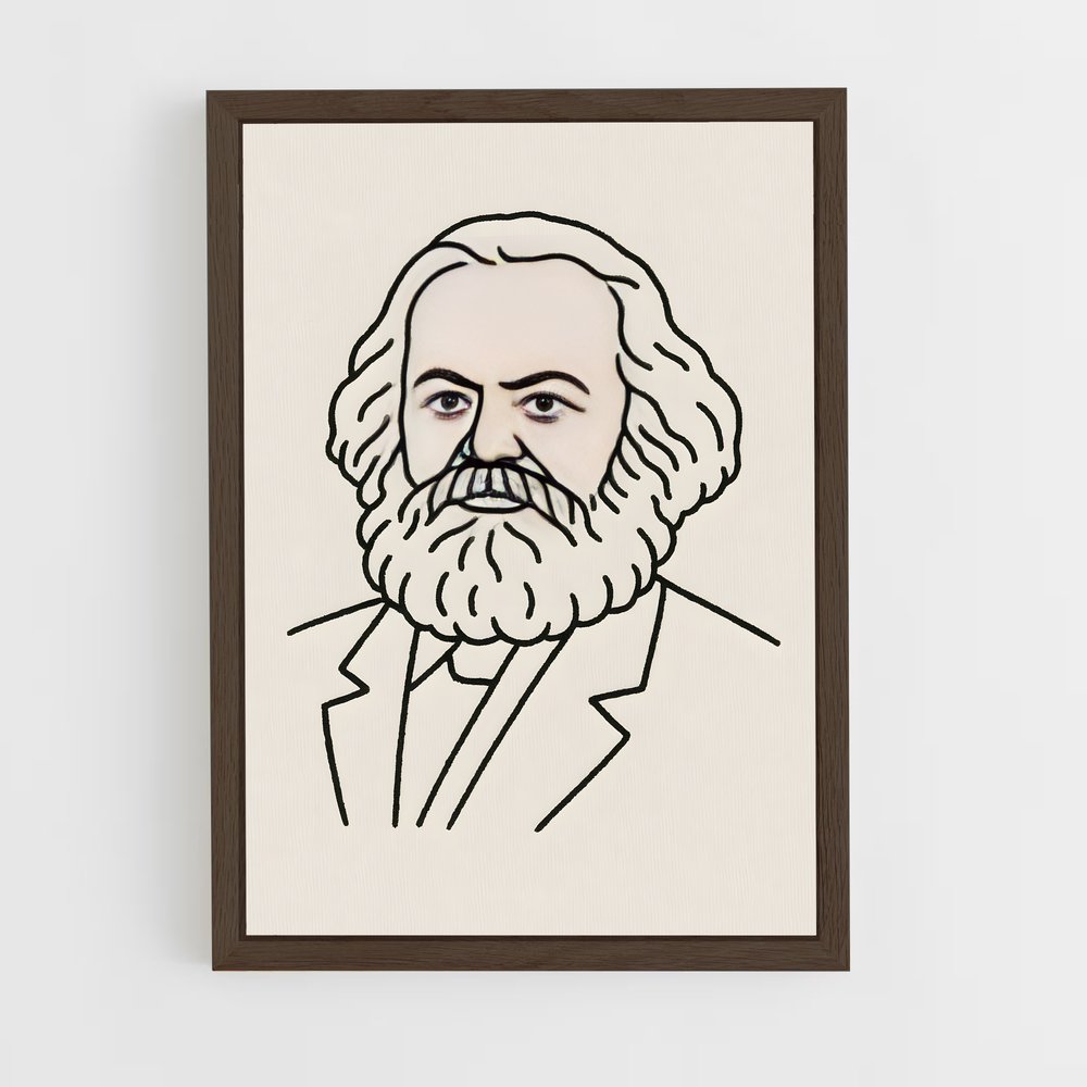 ap-karl marx-4 cadre Bois foncé