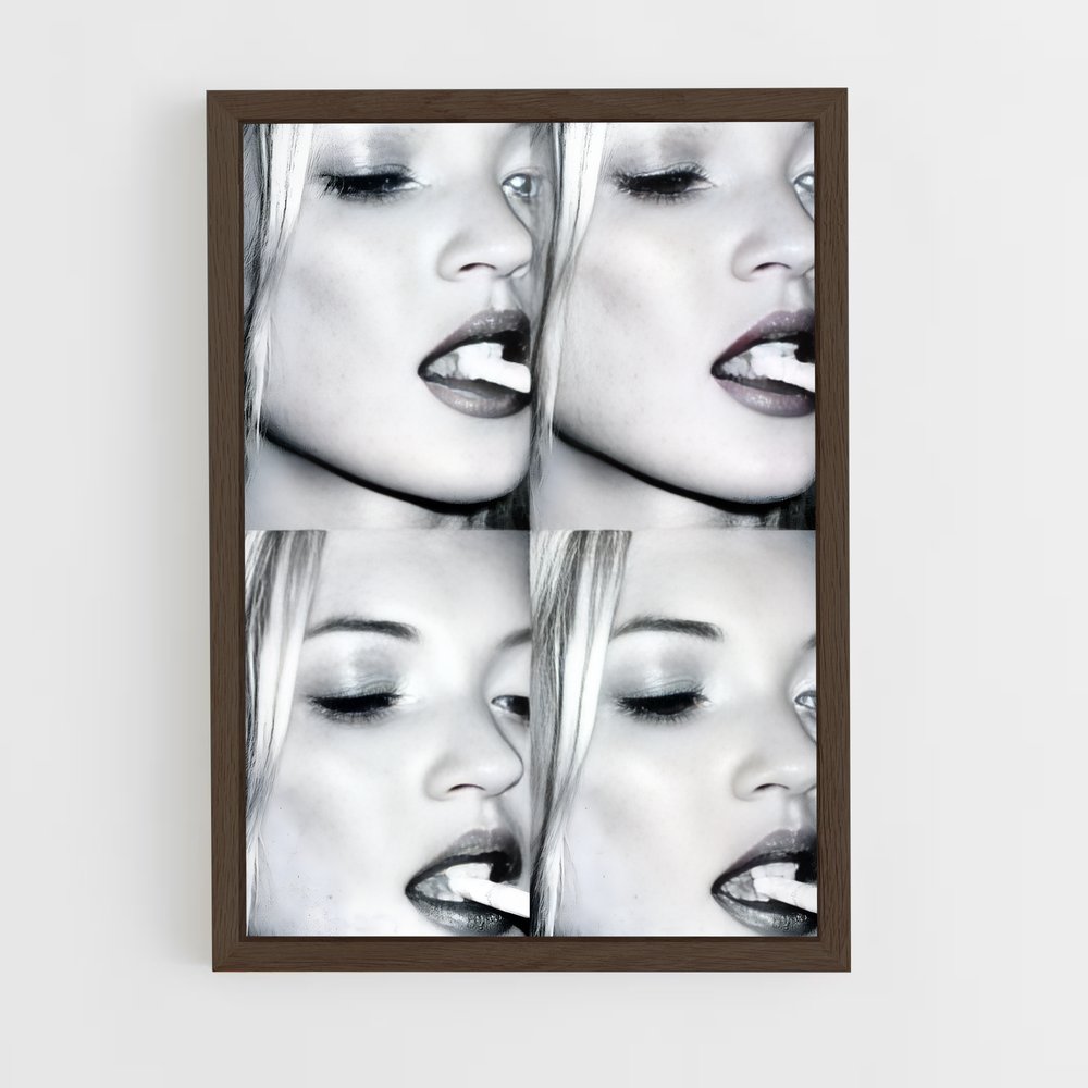 ap-kate moss-8 cadre Bois foncé