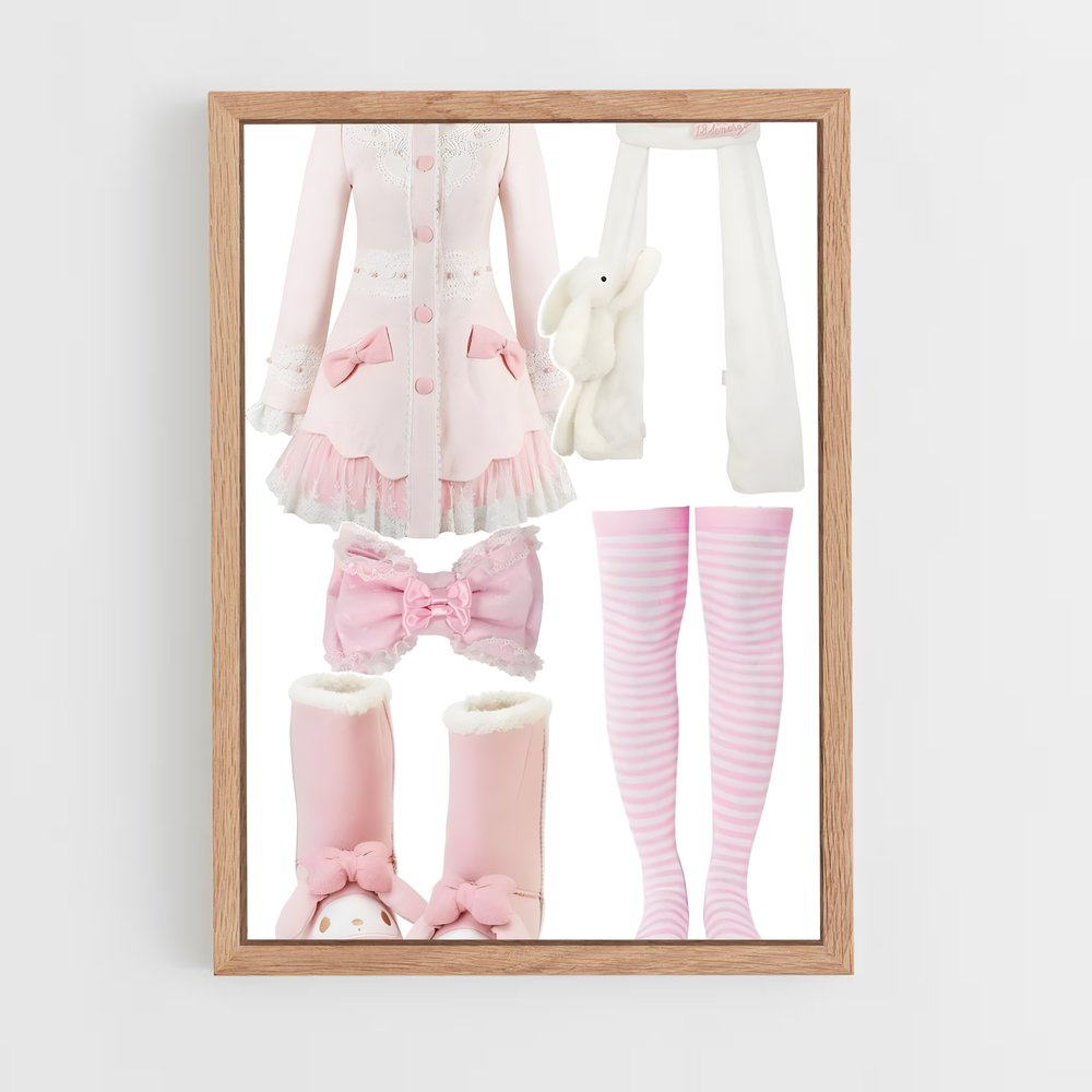ap-kawaii fashion-3 cadre Bois clair