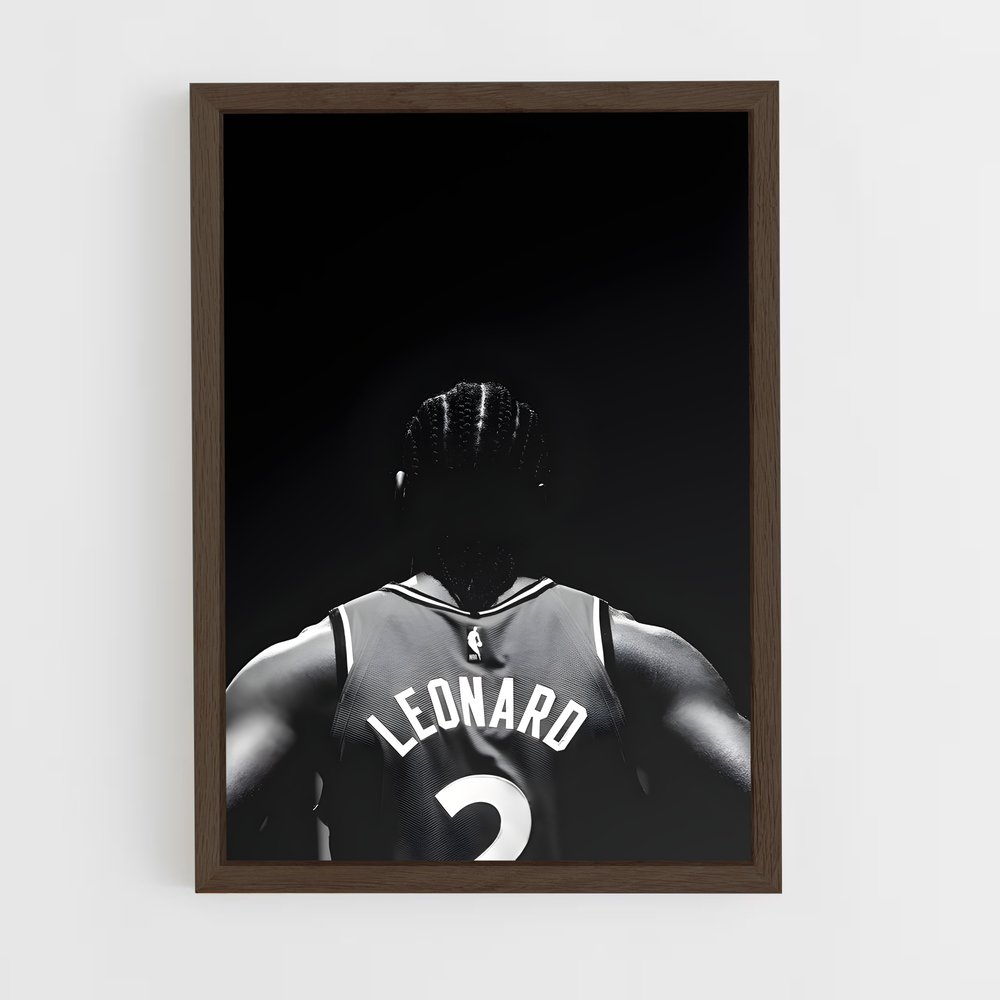 ap-kawhi leonard-4 cadre Bois foncé