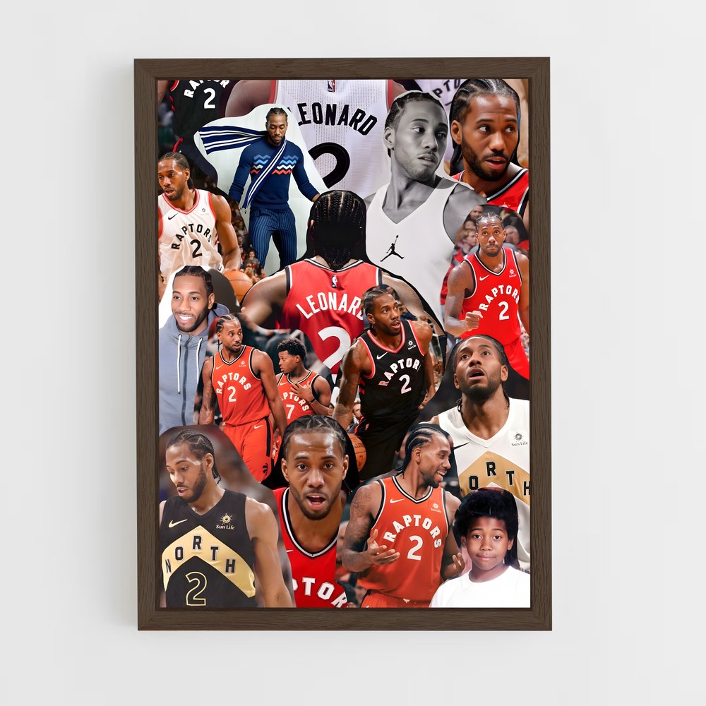 ap-kawhi leonard-6 cadre Bois foncé