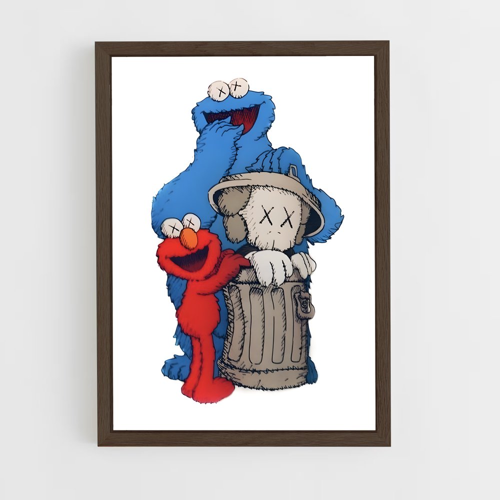 ap-kaws-7 cadre Bois foncé